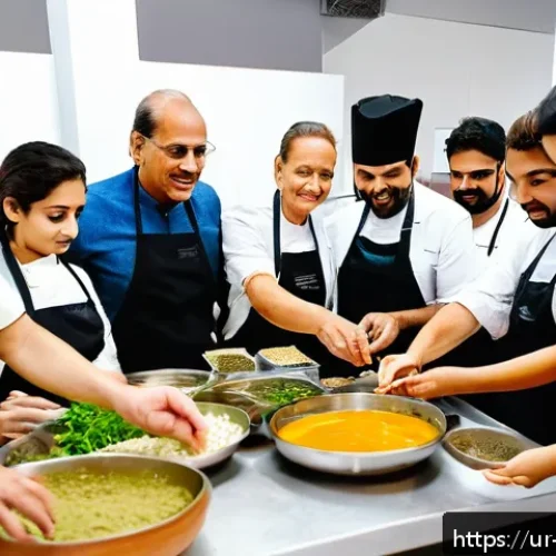 Home 30 요리 기법 여행 세미나와 워크숍 정보 - A vibrant cooking workshop scene in Karachi, featuring a diverse group of adult participants eagerly...